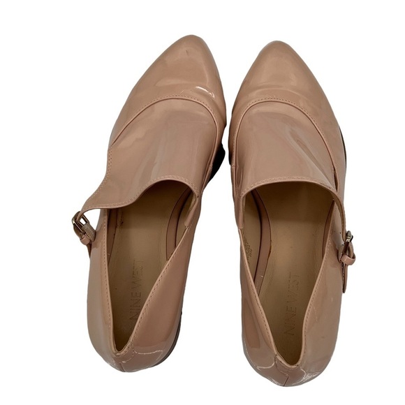 Nine West Nyessa Pale Pink Patent Synthetic Monk Strap Loafers Size 7 Women's - Picture 5 of 9